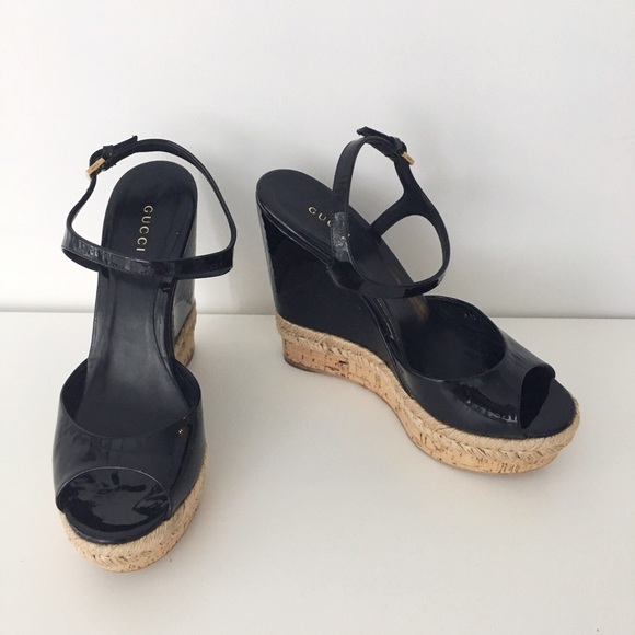 *SOLD*GUCCI Hollie Wedge Sandals - Picture 4 of 8
